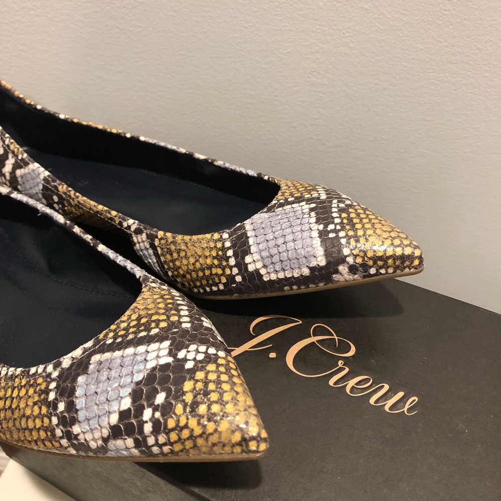 NWT J. Crew Lottie flats in snakeskin-printed - Picture 4 of 8